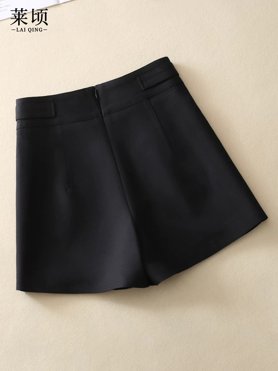 Suit casual shorts for women 2024 summer new high-waisted thin wide-leg pants versatile slim fashion A-line hot pants