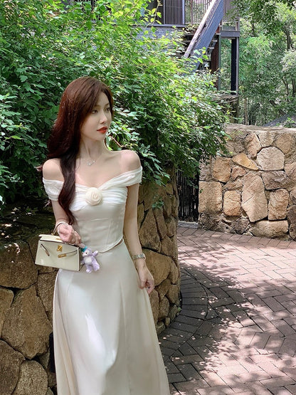 [Moonlight Concerto] High-end and gentle temperament satin fishbone mesh top women's summer skirt suit