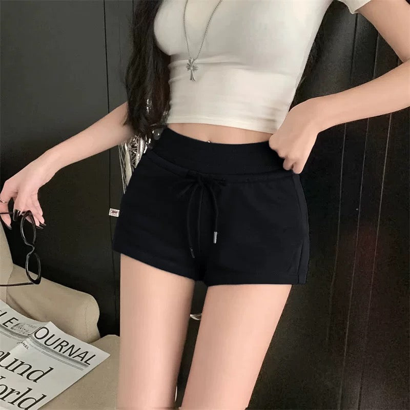 American cartoon cat shorts for women summer hot girl drawstring sports low waist hip hot pants outer wear casual leggings