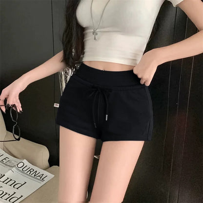American cartoon cat shorts for women summer hot girl drawstring sports low waist hip hot pants outer wear casual leggings