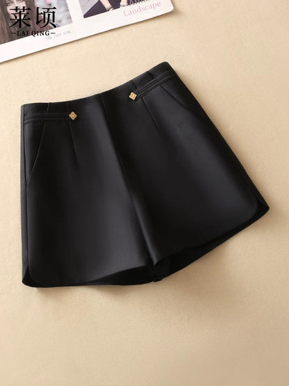 Summer suit A-line pants women's shorts 2024 new thin stylish pink casual pants versatile slit hot pants ins