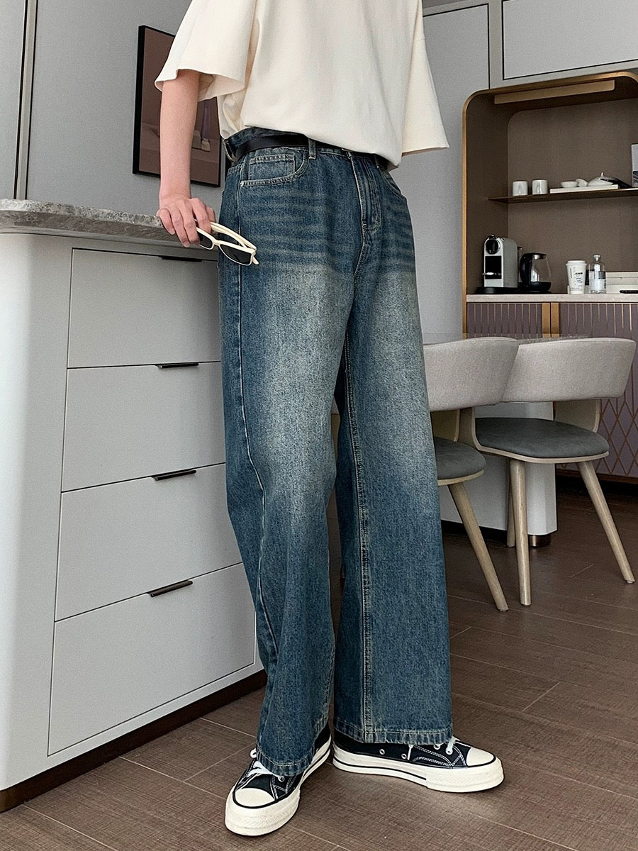 Hualun American high street straight jeans summer trendy boys loose pants versatile ifashion trousers