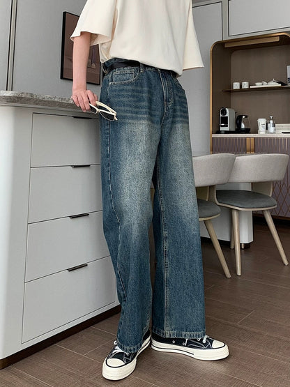 Hualun American high street straight jeans summer trendy boys loose pants versatile ifashion trousers