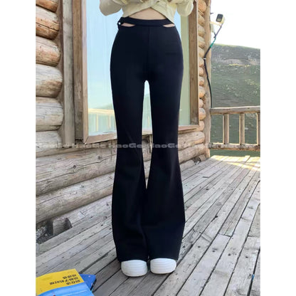 Hao Ge Casual Trousers – A versatile, slimming, and stylish choice featuring a relaxed vibe and lace-up detailing; Autumn 2026 stretch micro-flared pants.
