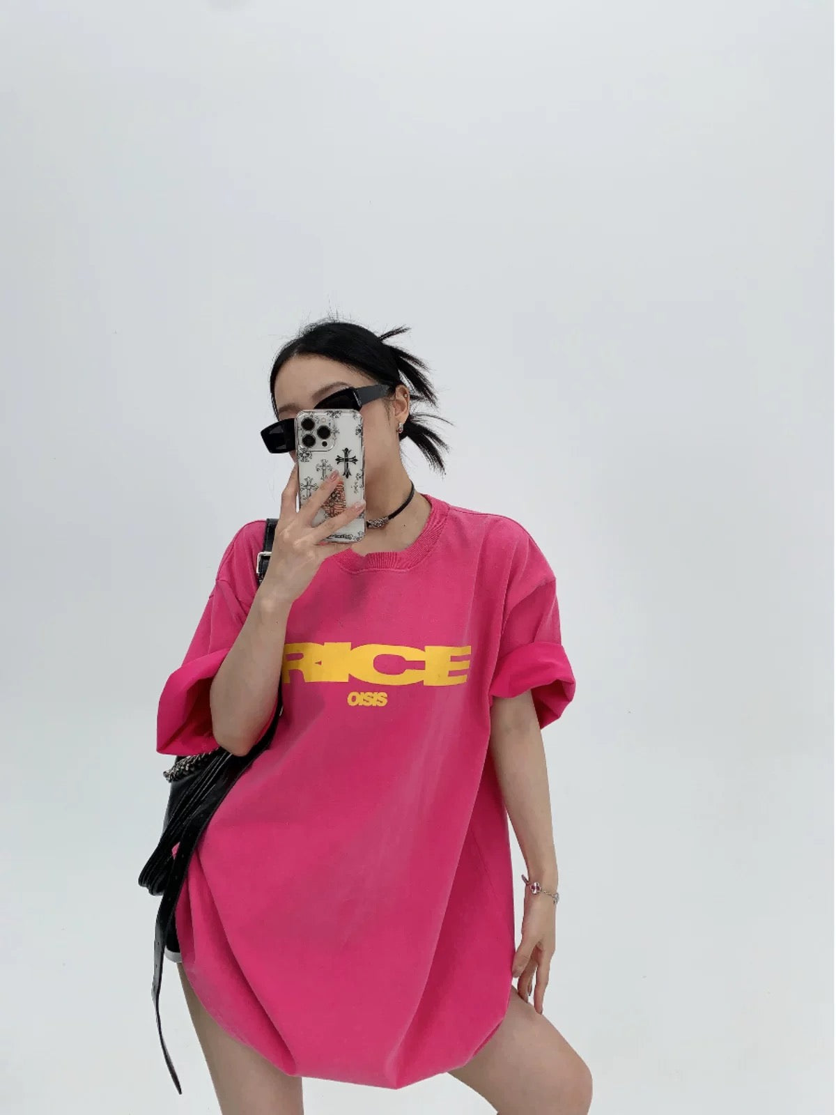 Waste wood summer American heavy industry distressed niche letters pure cotton short-sleeved women's oversize retro couple T-shirt trendy