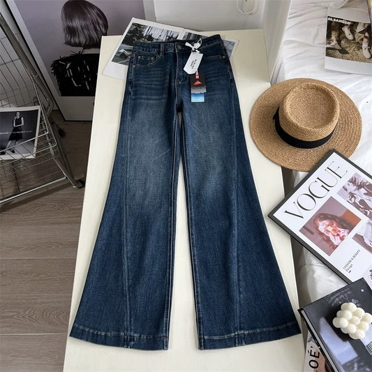 Supermodel Pants 2.0! Four-way stretch flared jeans for women, available in various lengths~ High-waisted, slimming, flattering flared pants for autumn.