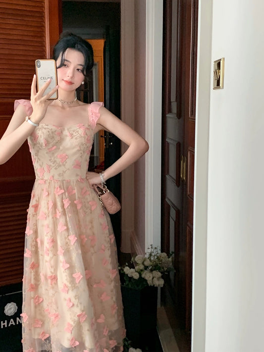 Auntie Lu and Uncle Zhuo ◆"Butterfly Fairy" small flying sleeve butterfly embroidery dress for women with design sense long skirt