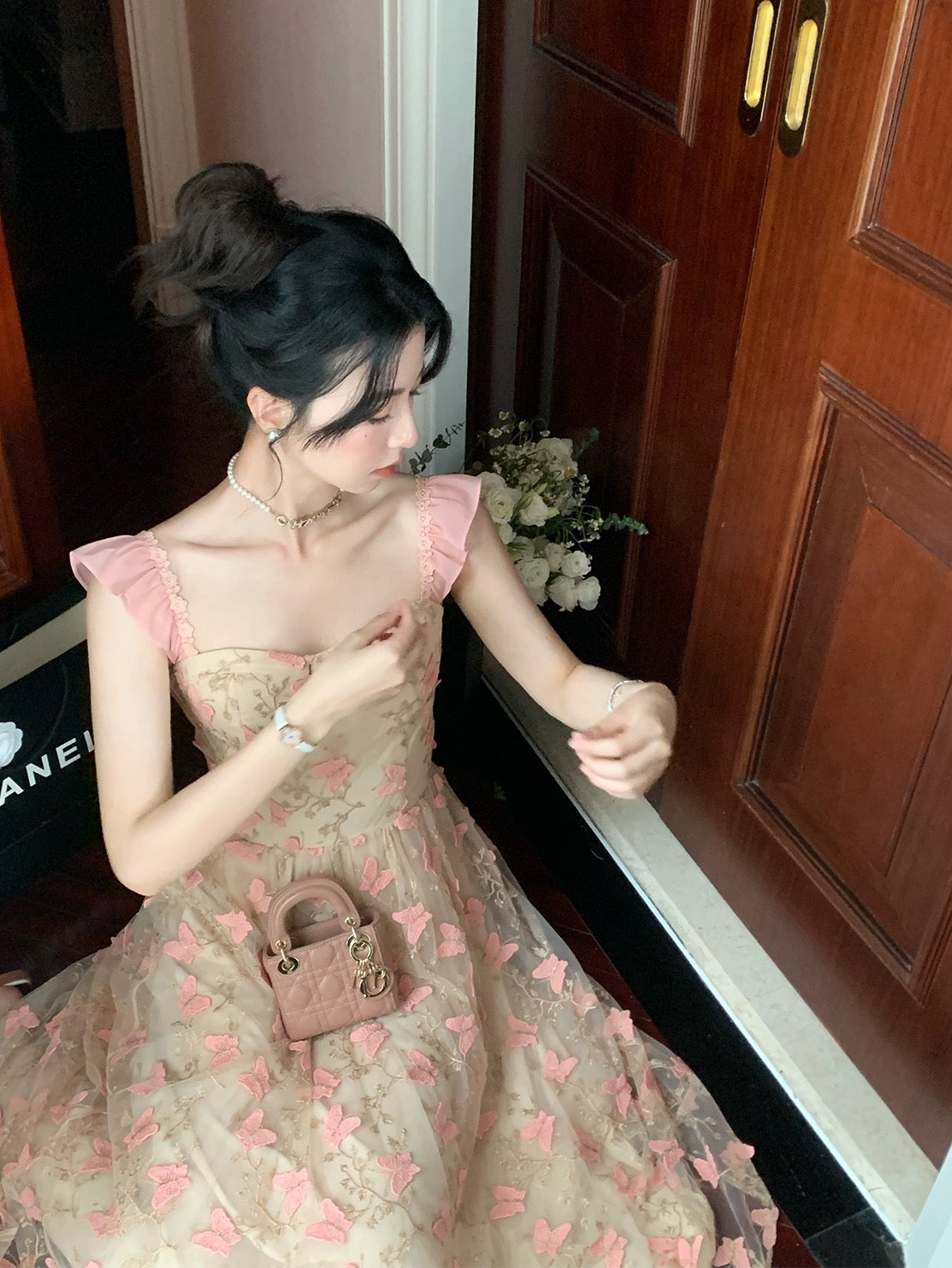 Auntie Lu and Uncle Zhuo ◆"Butterfly Fairy" small flying sleeve butterfly embroidery dress for women with design sense long skirt
