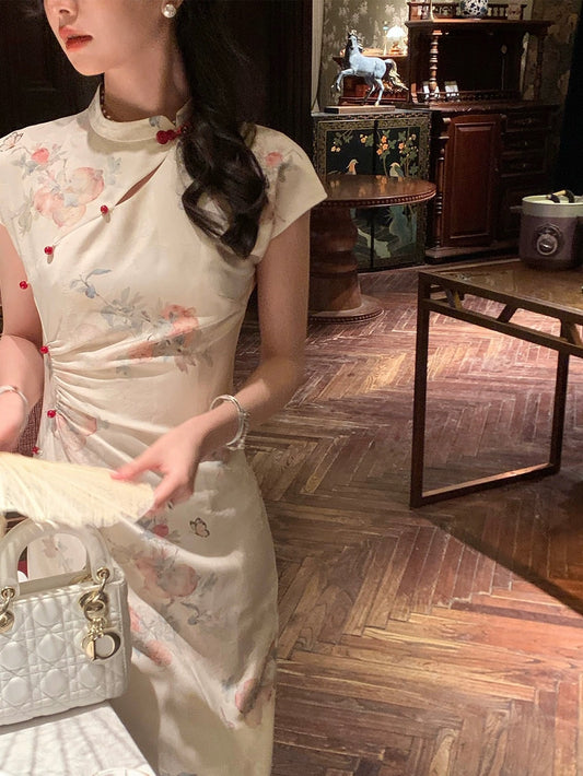 Auntie Lu and Uncle Zhuo ◆"Fanghua" new Chinese style high-end dress summer national style improved women's cheongsam
