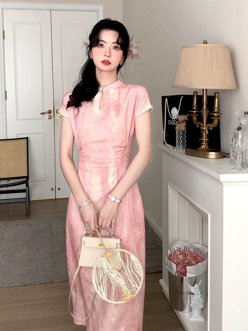 Auntie Lu and Uncle Zhuo ◆ "Rouge" new Chinese style improved cheongsam national style dress spring temperament women's long dress