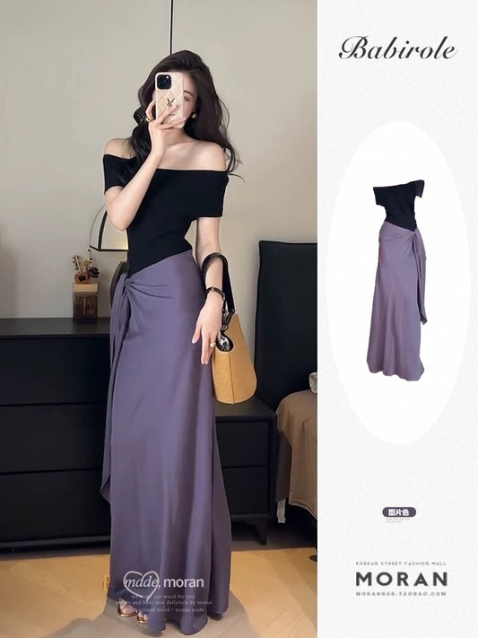 2025 new Korean style high-end outfit a complete set of women's summer niche no collision loose feeling top skirt