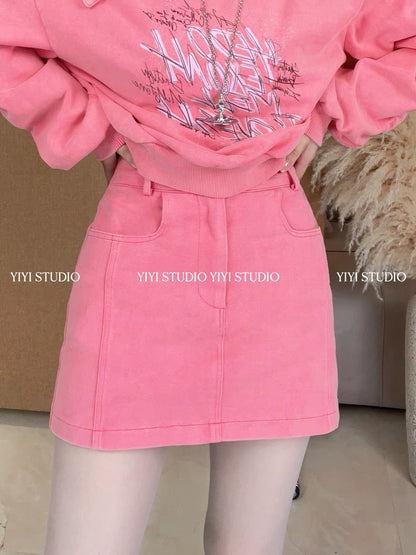 [Autumn Romance] New Autumn Design: Slimming Asymmetric Off-Shoulder Long-Sleeve Top & High-Waisted Skort Set #166