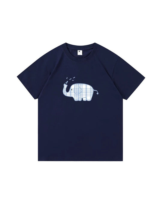 Guozii cute puppy raglan short-sleeved T-shirt female original design small oversize pure cotton top summer