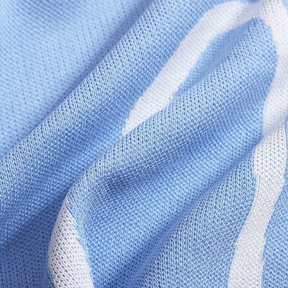 French retro light mature style suspender long skirt 2023 summer new high-end wavy striped knitted dress