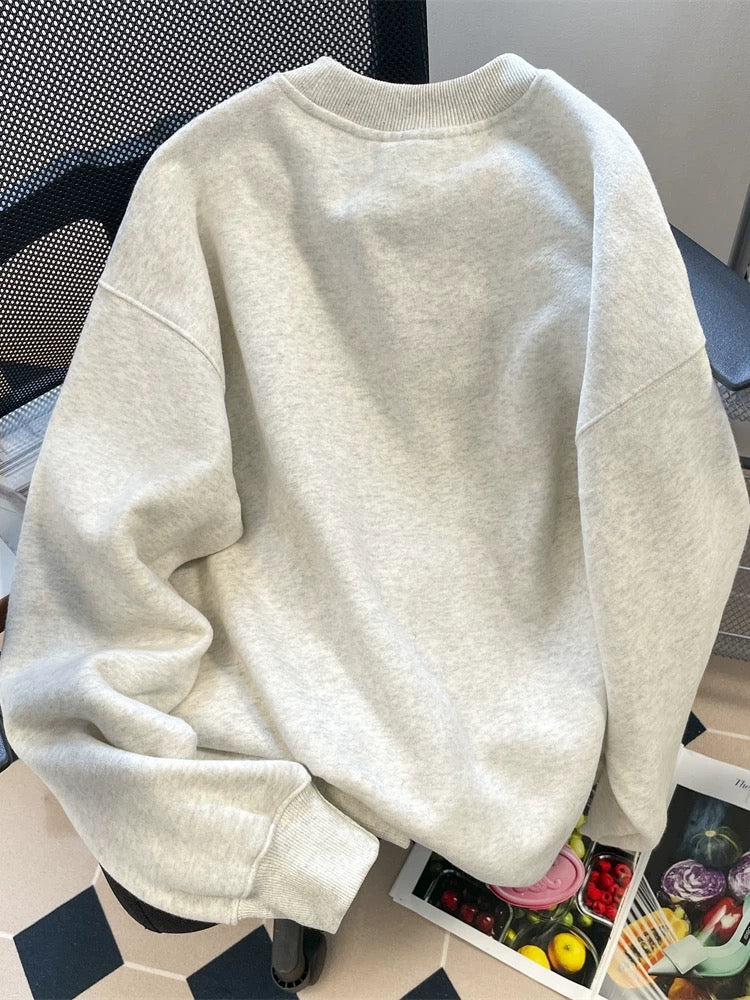 American hiphop high street national trend vibe sweatshirt women's design spring and autumn couple lazy style heavy hooded top