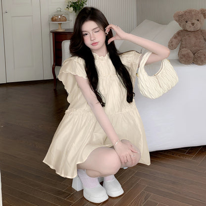 SKIRT "Vanilla Mint" French sweet flying sleeves age-reducing dress shorts suit for women