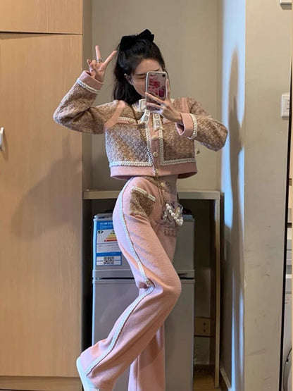 [Benefits for pet fans] Small fragrance suit for women spring 2023 new style two-piece set with ladylike temperament, sweetness and high-end sense (S041)