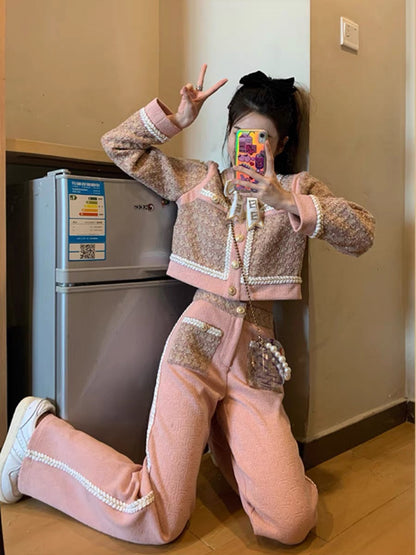 [Benefits for pet fans] Small fragrance suit for women spring 2023 new style two-piece set with ladylike temperament, sweetness and high-end sense (S041)