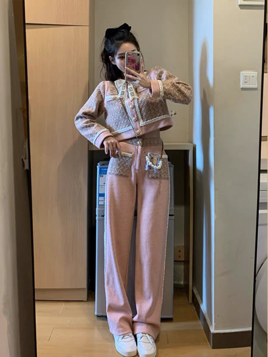 [Benefits for pet fans] Small fragrance suit for women spring 2023 new style two-piece set with ladylike temperament, sweetness and high-end sense (S041)