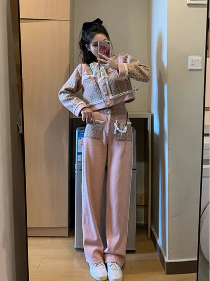 [Benefits for pet fans] Small fragrance suit for women spring 2023 new style two-piece set with ladylike temperament, sweetness and high-end sense (S041)