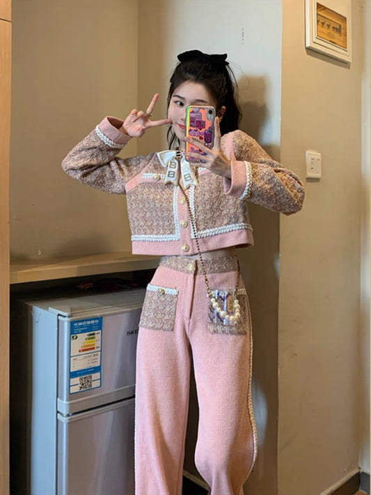 [Benefits for pet fans] Small fragrance suit for women spring 2023 new style two-piece set with ladylike temperament, sweetness and high-end sense (S041)