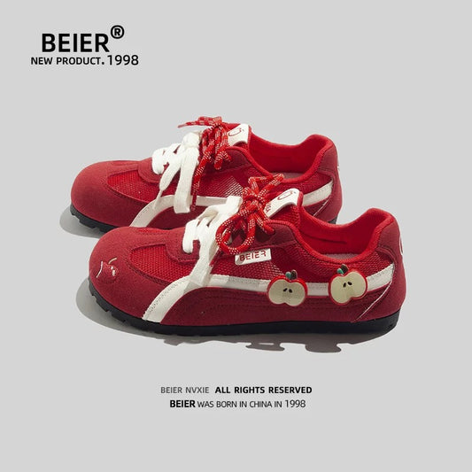 BEIER niche red German training shoes 2025 new summer soft sole lightweight casual women's shoes Apple all-match sneakers
