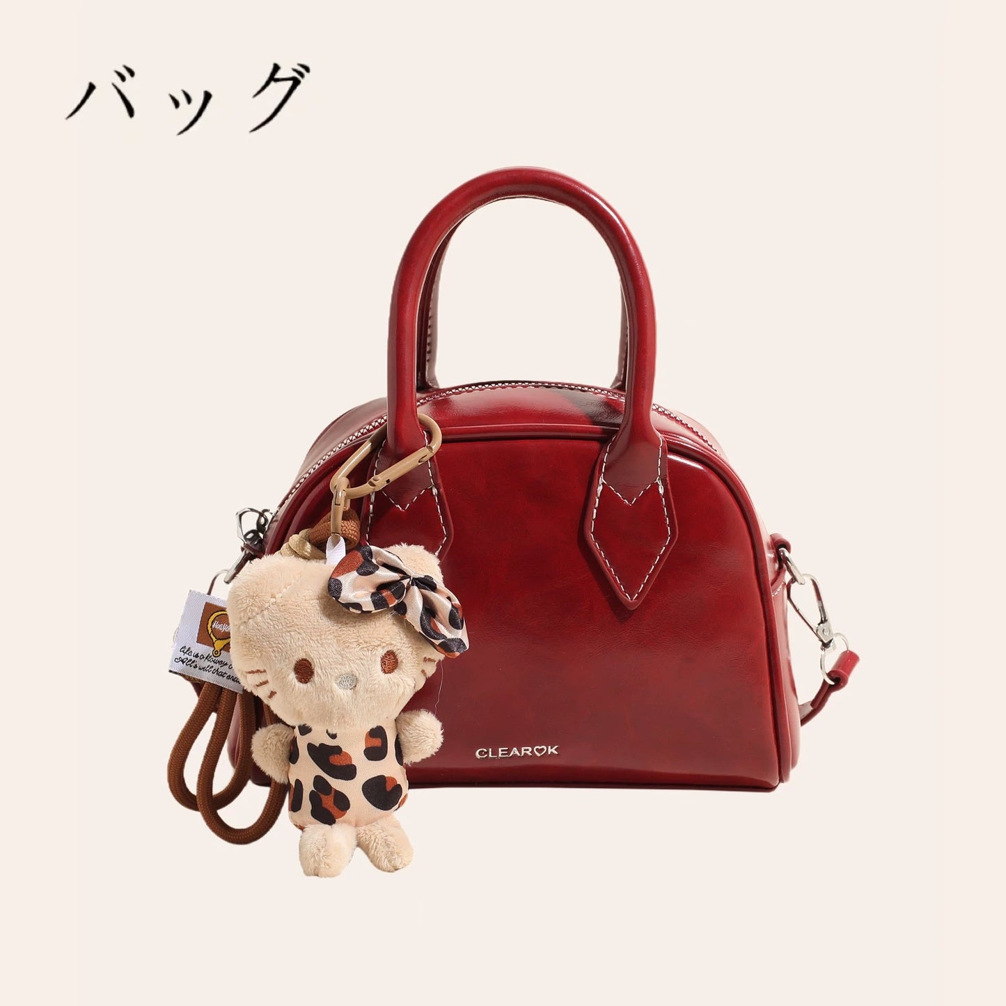 Japanese bag Christmas bowling hand-held red bag ladies 2024 new retro shoulder messenger bag