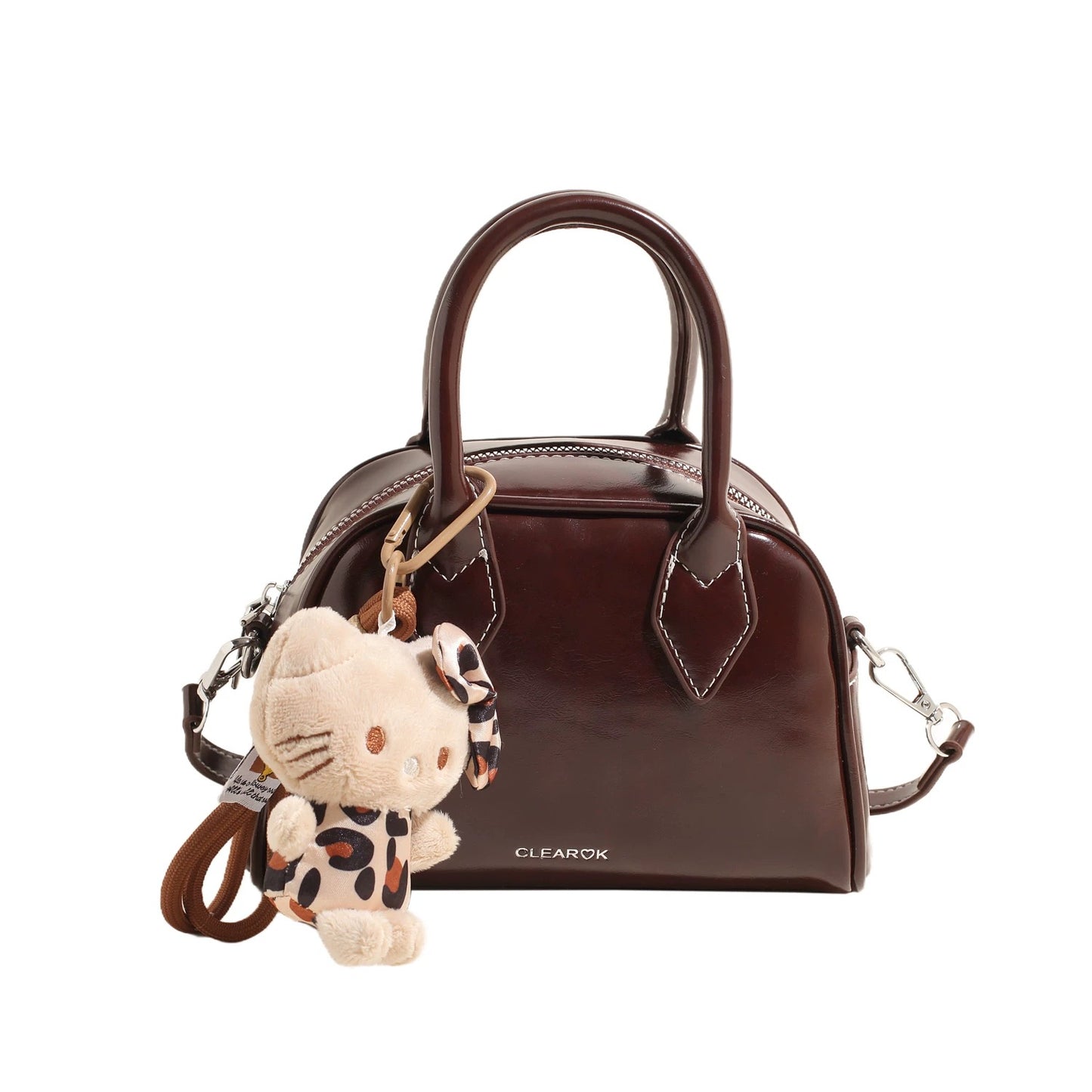 Japanese bag Christmas bowling hand-held red bag ladies 2024 new retro shoulder messenger bag