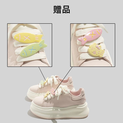 BEIER pink thick-soled white shoes for women 2025 spring new niche height-enhancing casual hot-selling fashion sneakers