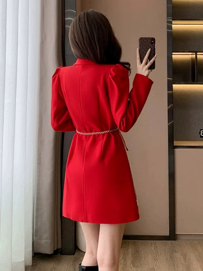 Women's Spring/Christmas Outfit Dress, High-End Red Dress, Women's Chinese New Year Outfit, Petite Fitted Dress