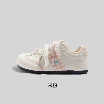 BEIER color matching women's shoes design embroidery apple German training shoes 2025 new low-top soft sole casual white shoes
