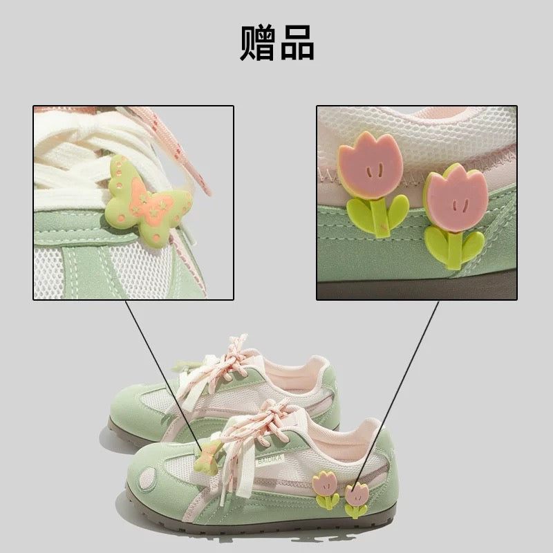 BEIER flat-bottom round-toe German training shoes 2025 new breathable versatile mesh lightweight casual versatile white shoes for women