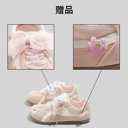 BEIER flat-bottom round-toe German training shoes 2025 new breathable versatile mesh lightweight casual versatile white shoes for women