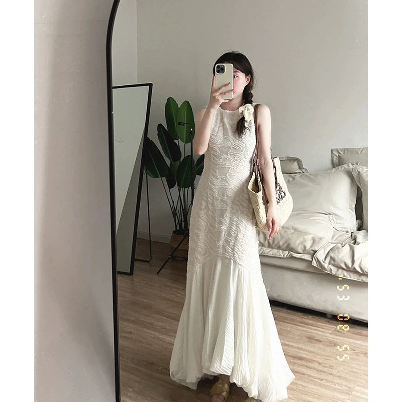 2023 New French Sleeveless Drape Dress for Women High-end Temperament Showing Figure and Exquisite Skirt for Women Summer