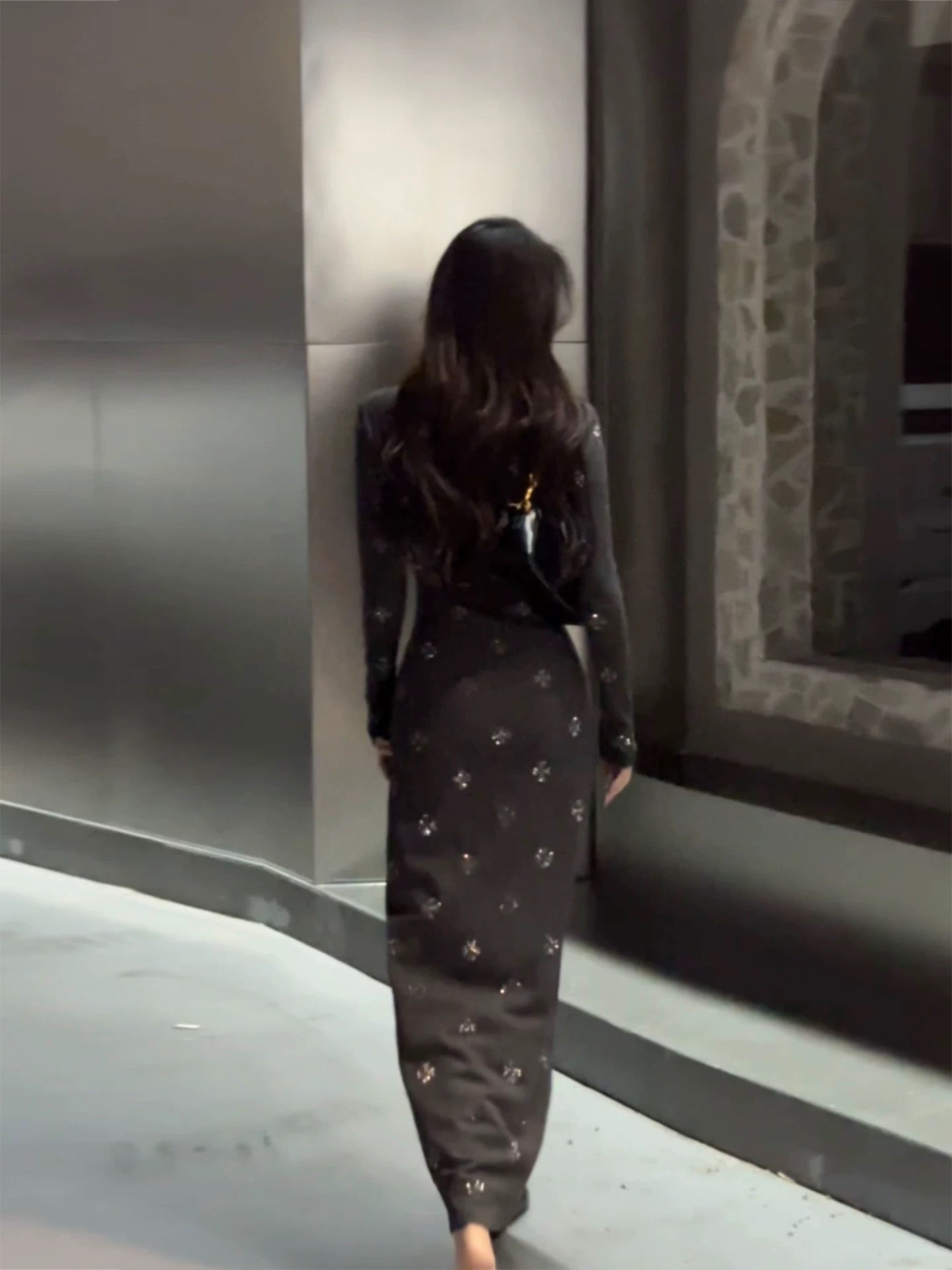 Da Tingting Long-Sleeved Retro Slim Fit Long Dress, New Autumn/Winter Fashion Button Women's Dress DT1878