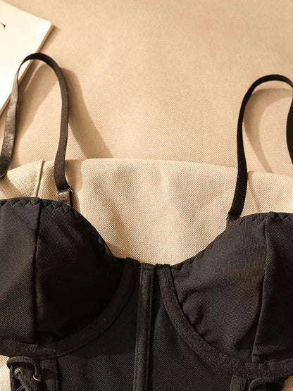 Hot girl sexy cross fishbone hollow waist suspender top female inner wear wrapped chest small vest short style belly exposed outer wear