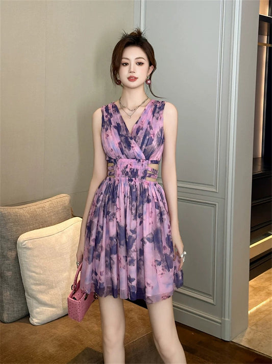 Guangzhou Thirteen Lines Women's Popular Dresses High-End Age-reducing Summer Style Light Luxury High-Grade Light Mature Style Dresses