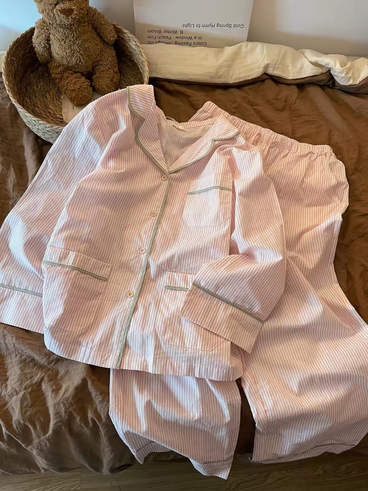 Sin Glee Sweet Pink Striped Pajamas – Women's Long-Sleeve Loungewear Set (Spring 2026)
