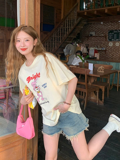 Lu Xiao Tuantuan Tassel Retro Denim Shorts 2024 Spring New Versatile High Waisted Slim Pants for Women