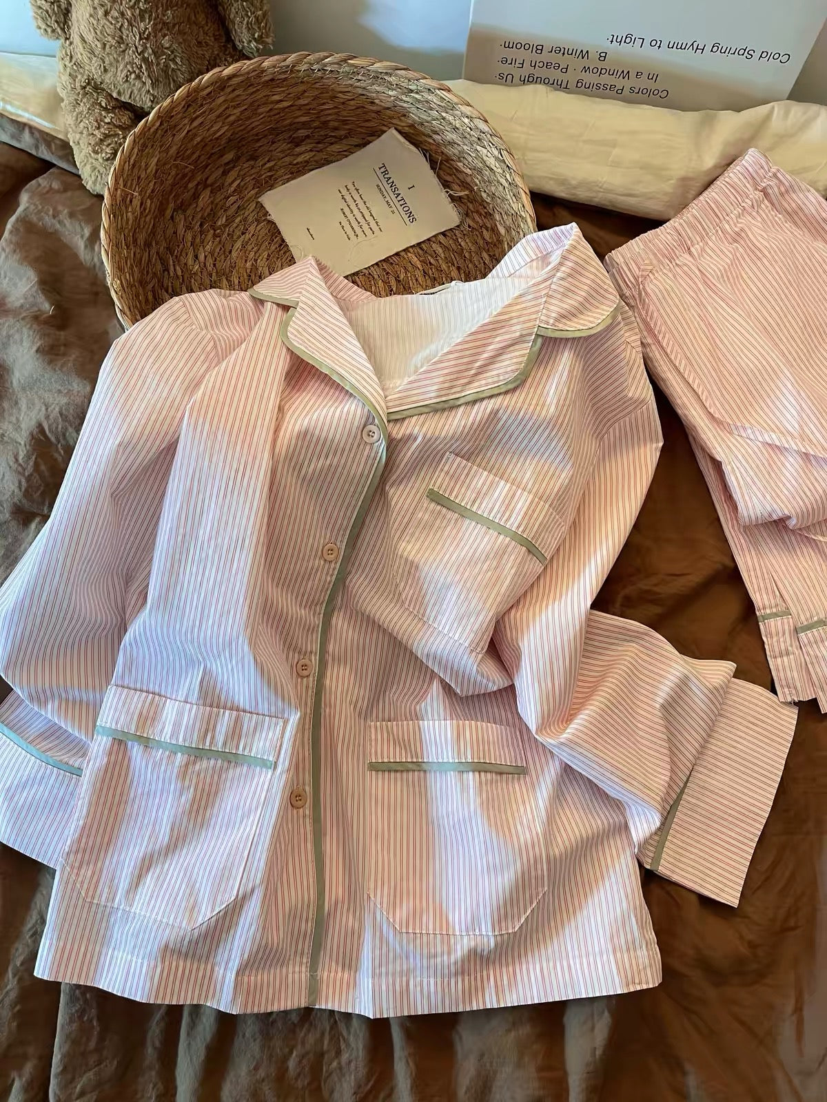 Sin Glee Sweet Pink Striped Pajamas – Women's Long-Sleeve Loungewear Set (Spring 2026)