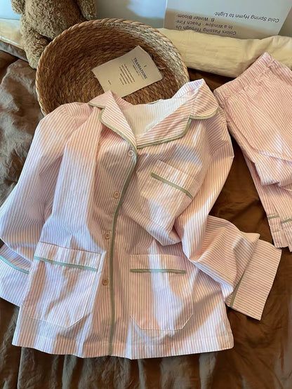 Sin Glee Sweet Pink Striped Pajamas – Women's Long-Sleeve Loungewear Set (Spring 2026)