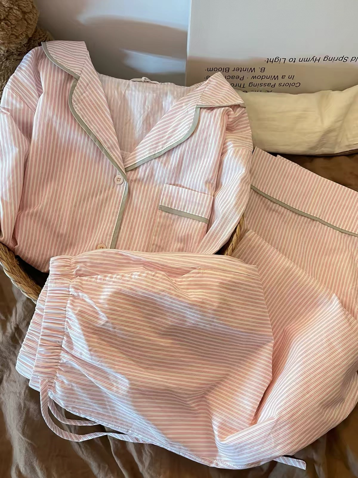 Sin Glee Sweet Pink Striped Pajamas – Women's Long-Sleeve Loungewear Set (Spring 2026)