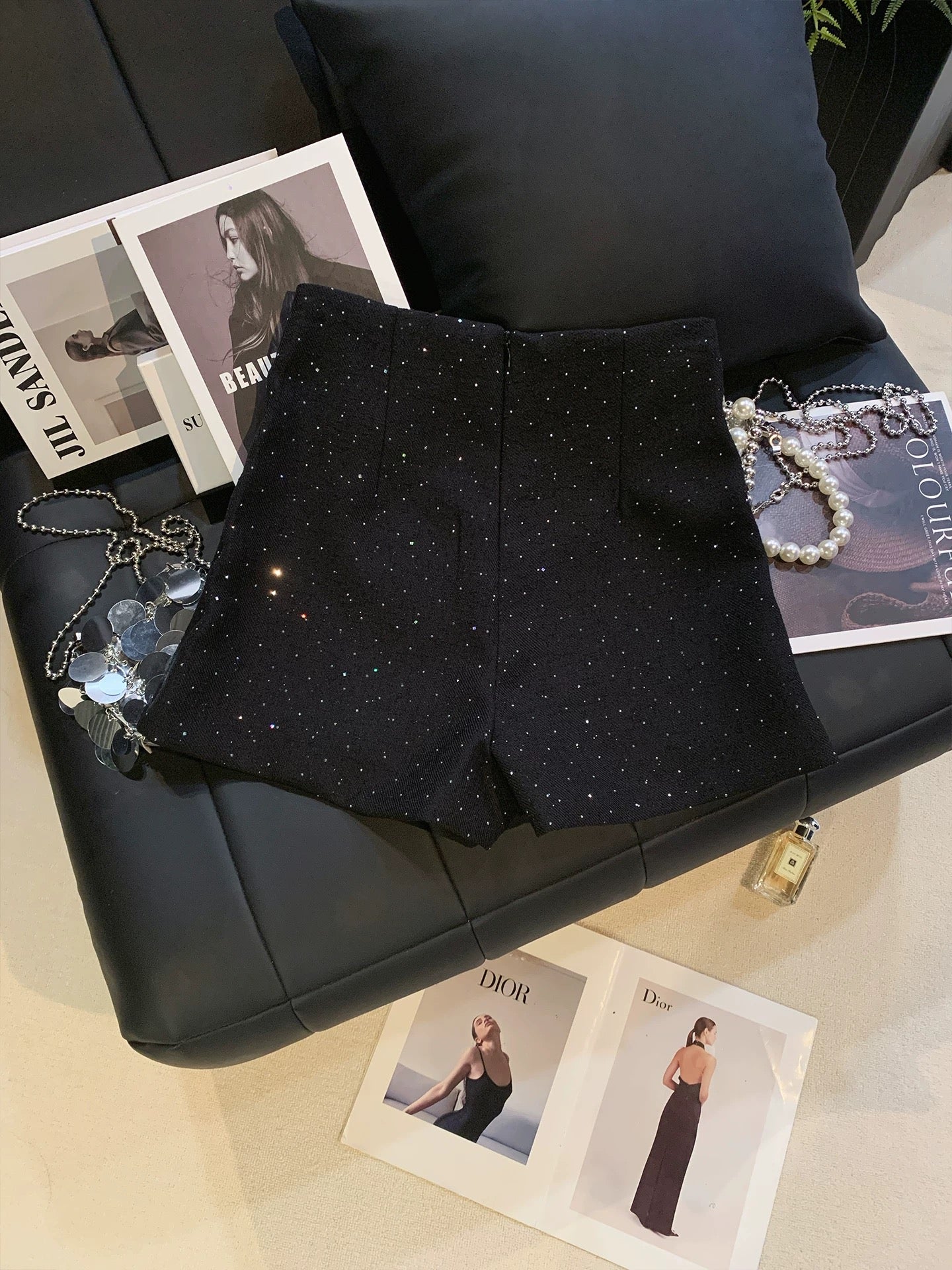 ZHOUYI/Monday: Designer Rhinestone Irregular Skirt Pants, New Autumn Style, High-Waisted, Slim Fit, Versatile Casual Pants