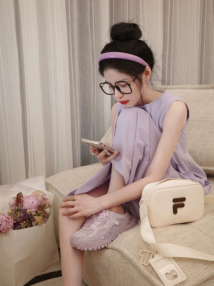 High-end oil painting apple pattern sleeveless vest dress for women summer new loose and fashionable mid-length skirt