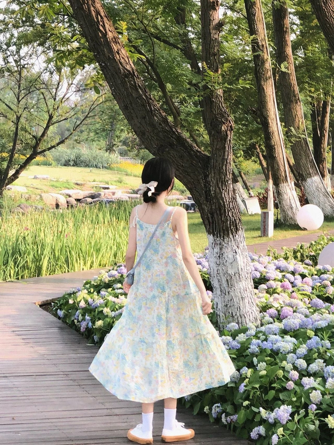 Breast floral floral sleeveless suspender skirt summer women's French dress first love girl small fresh mid-length style petite