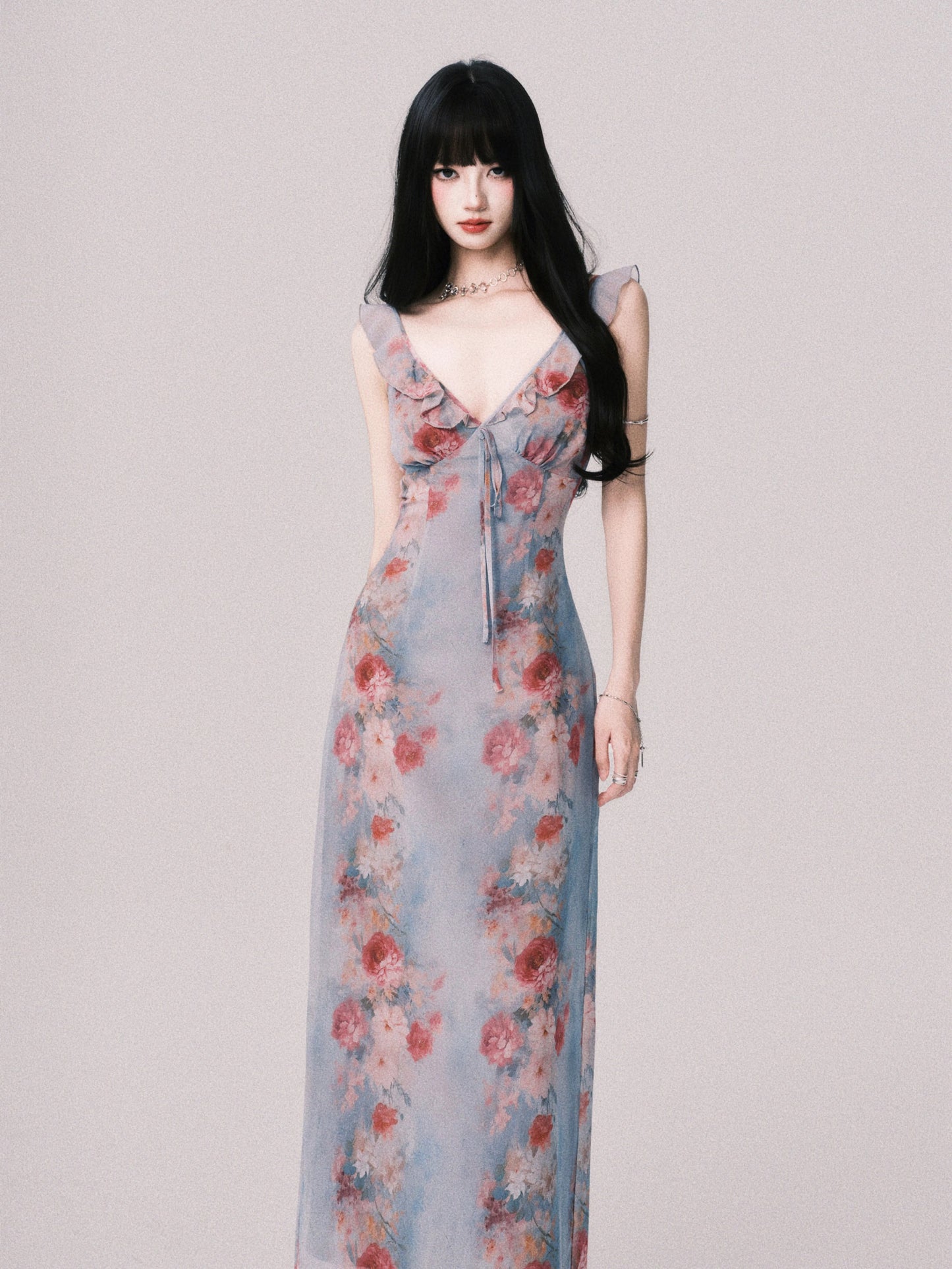 LULUSWINGS Original: Summer in Southern France - Resort Style French V-neck Printed Sleeveless Sundress