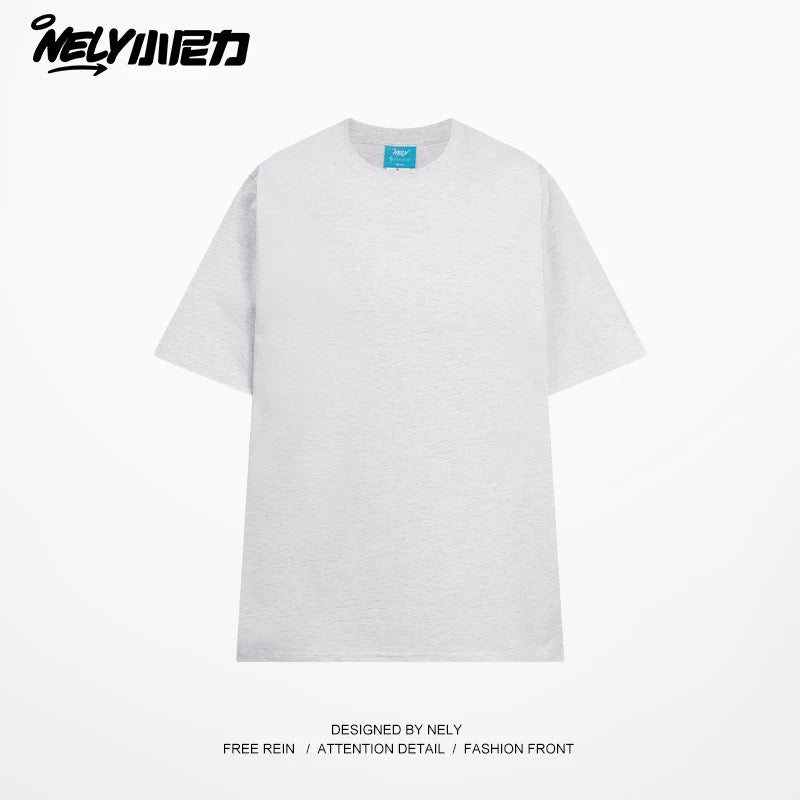 NELY Little Nelly Solona short-sleeved men and women summer quick-drying cool T-shirt liquid ammonia cotton solid color t heavy half-sleeved men's