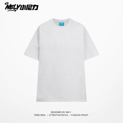 NELY Little Nelly Solona short-sleeved men and women summer quick-drying cool T-shirt liquid ammonia cotton solid color t heavy half-sleeved men's