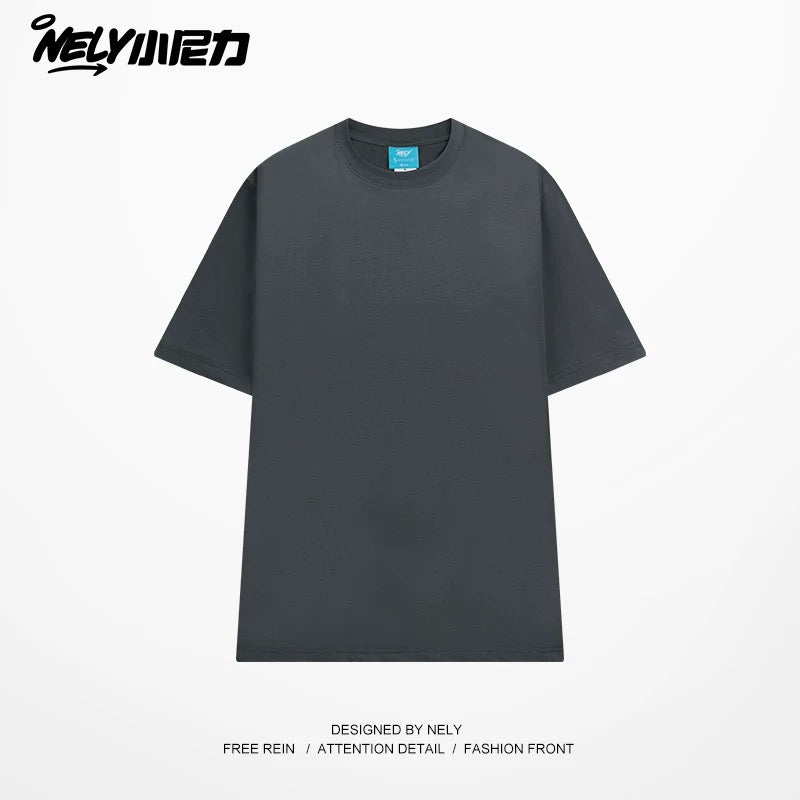NELY Little Nelly Solona short-sleeved men and women summer quick-drying cool T-shirt liquid ammonia cotton solid color t heavy half-sleeved men's