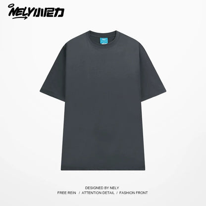 NELY Little Nelly Solona short-sleeved men and women summer quick-drying cool T-shirt liquid ammonia cotton solid color t heavy half-sleeved men's